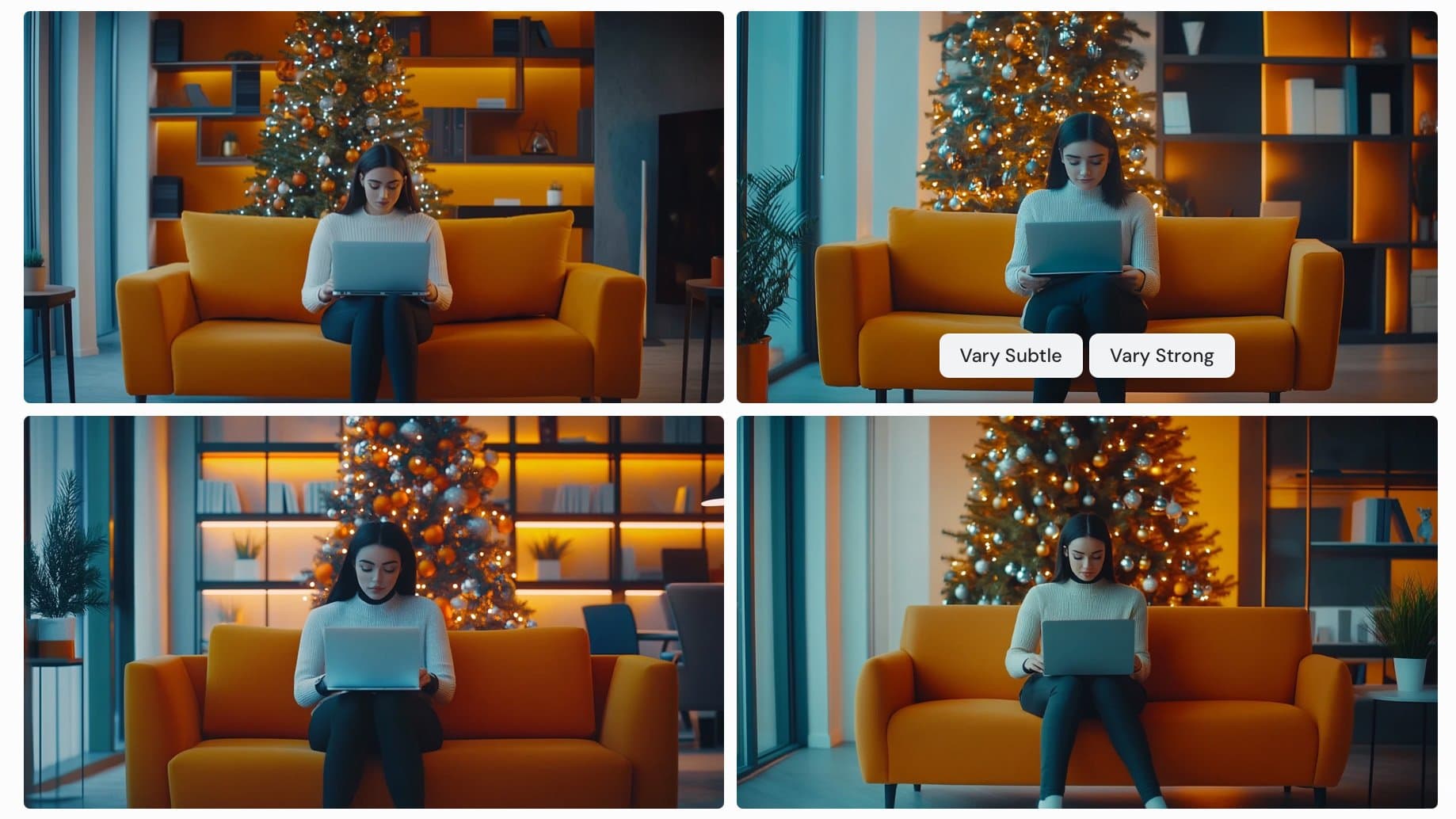 a collage of a woman using a laptop