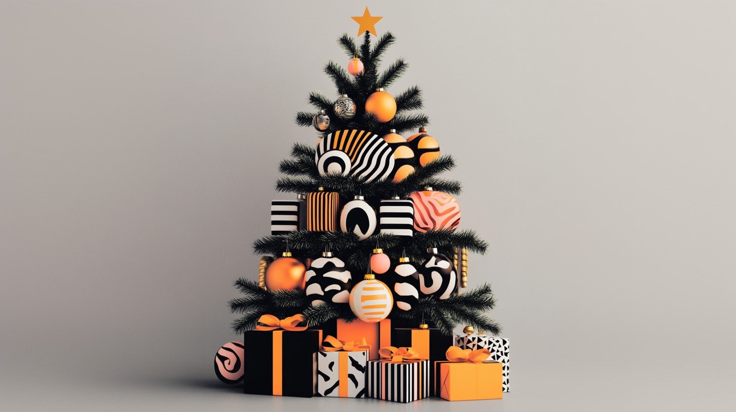 a decorated christmas tree with presents