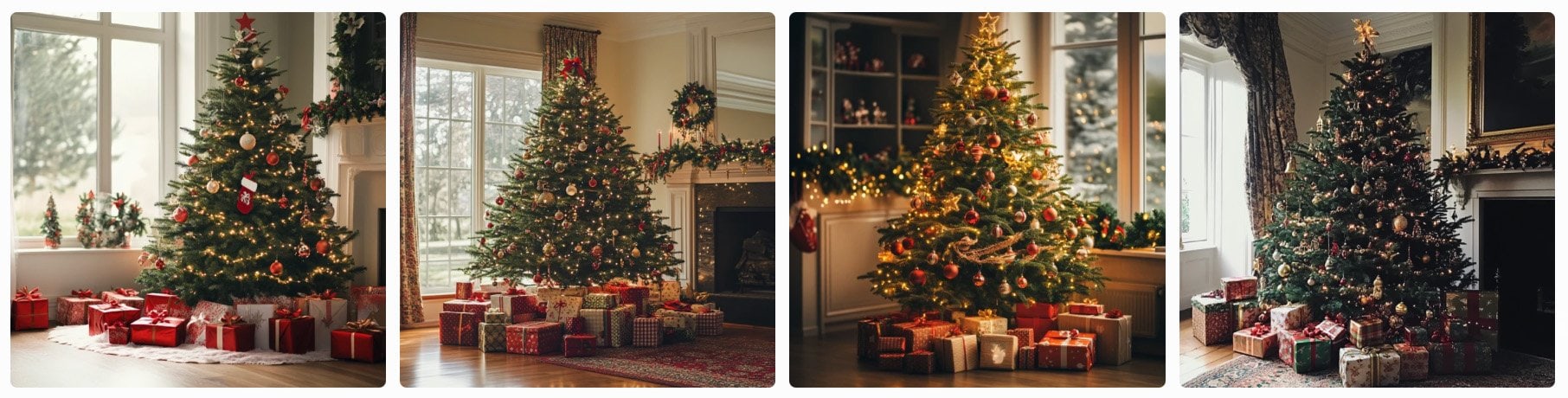 a christmas tree with presents
