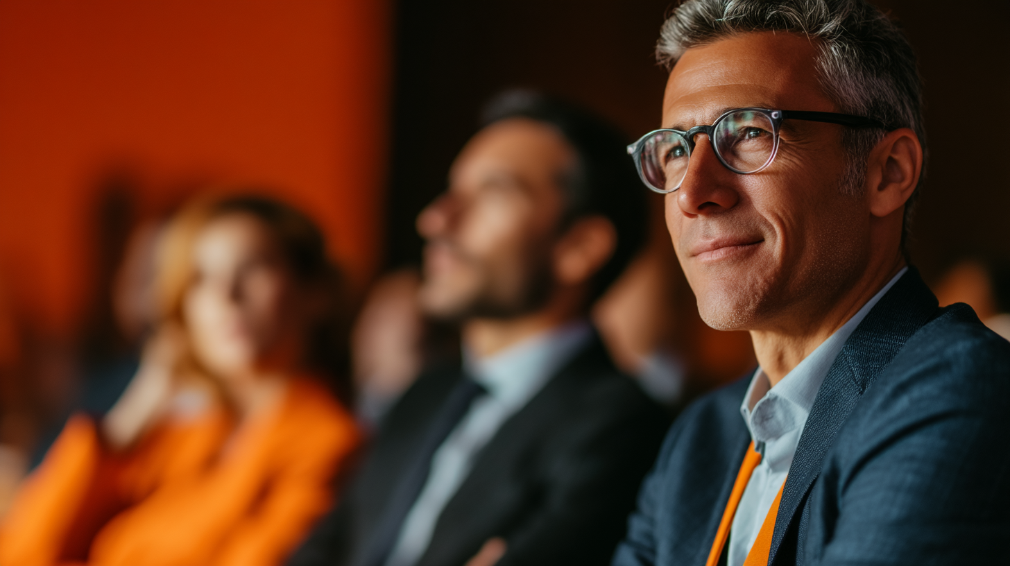 Audience attentively listening to presentation.