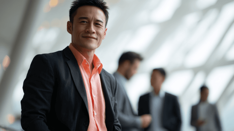 Confident man in a professional setting.