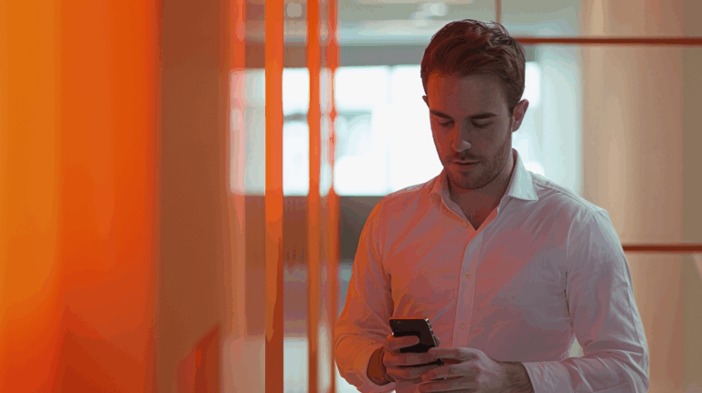 a man looking at his phone
