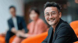 a man smiling at camera