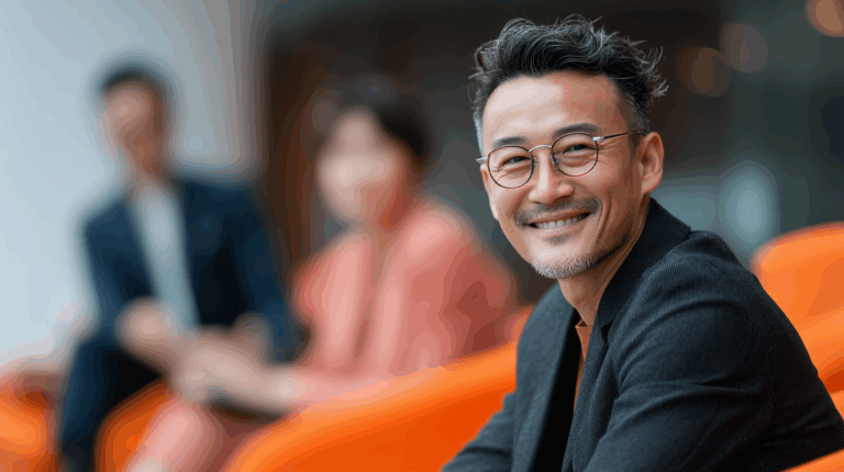 a man smiling at camera
