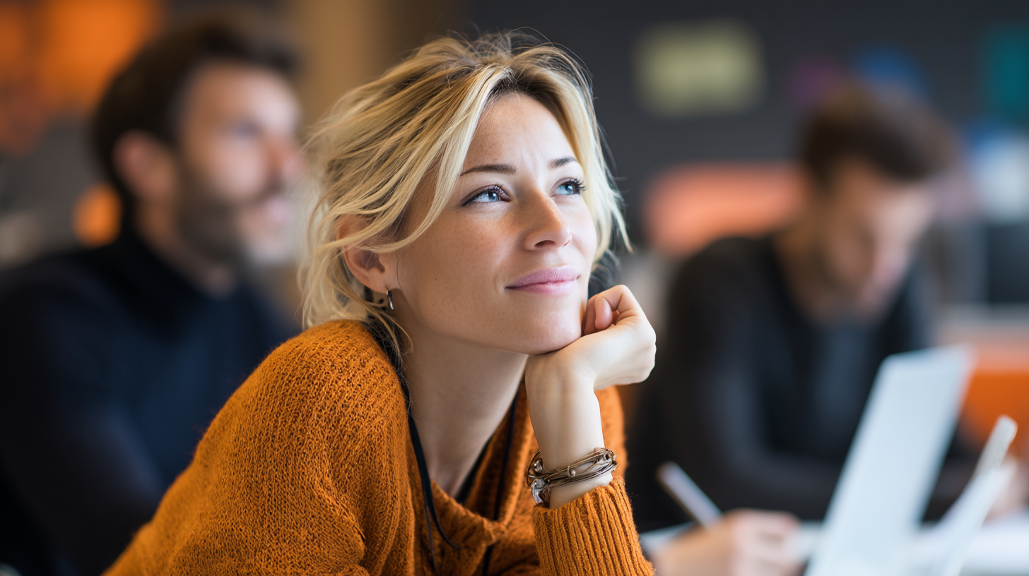 Engaged individuals in a learning environment.