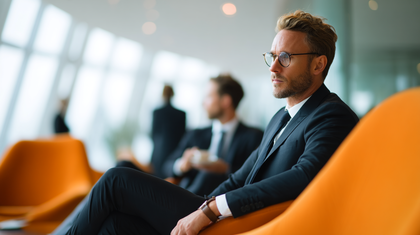 Professionals in a modern office setting.