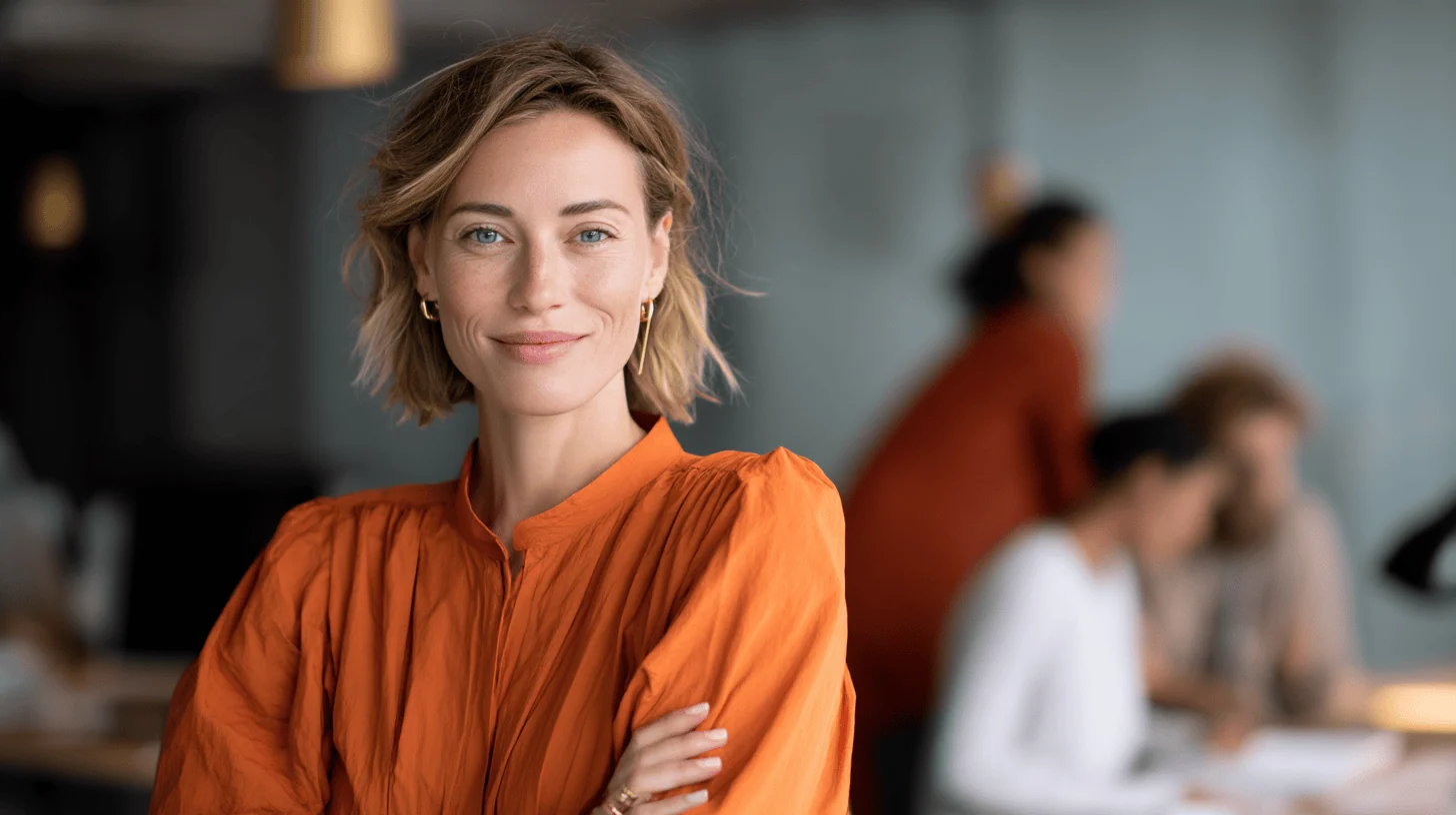Confident woman in a professional setting.