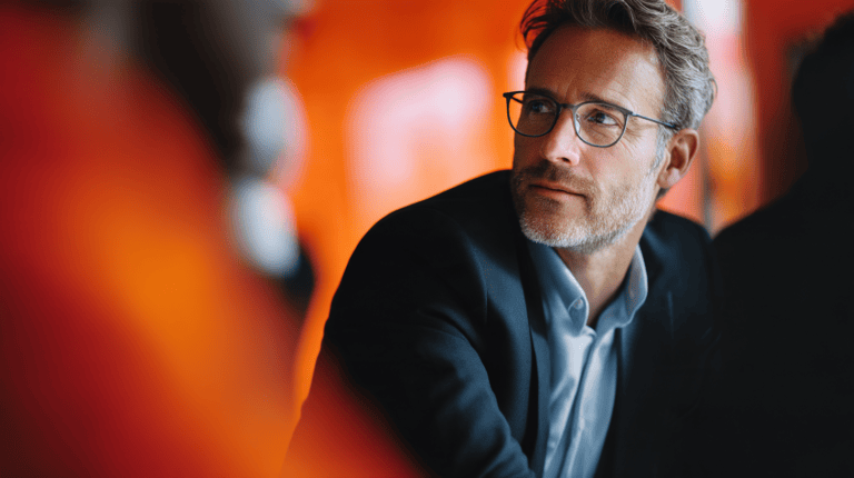 Thoughtful man in business attire