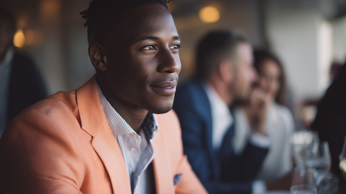 People socialising in a restaurant setting.