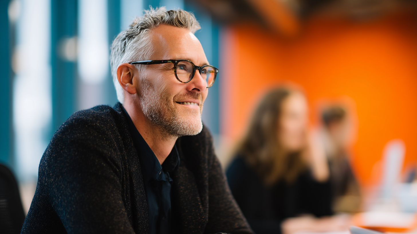 People engaged in a business meeting.