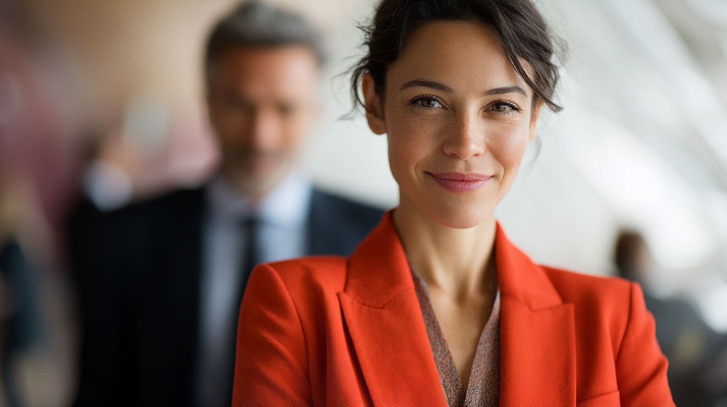 Professional individuals in a business setting.