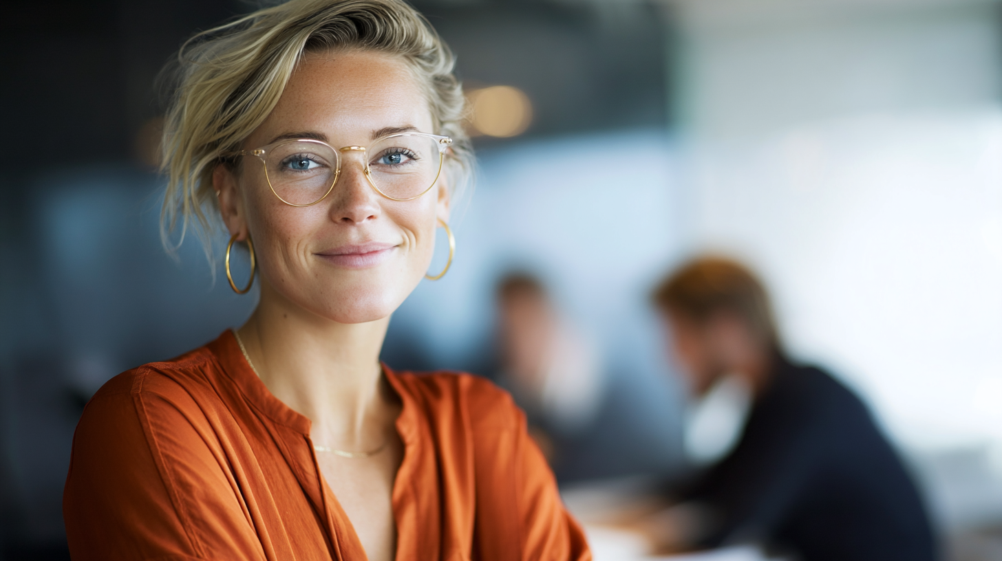 Professional woman in an office setting.