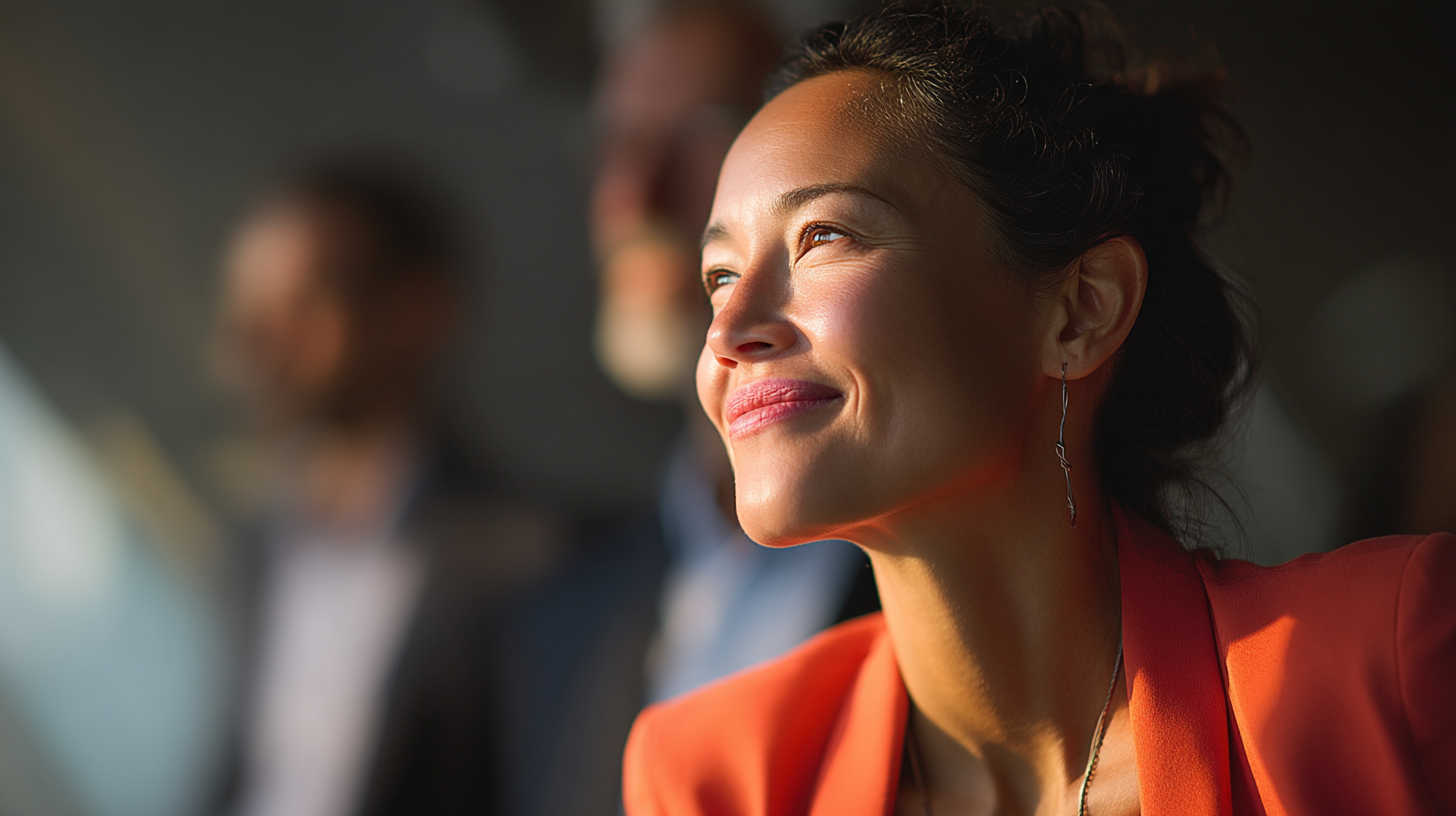 Professional individuals in a business setting.