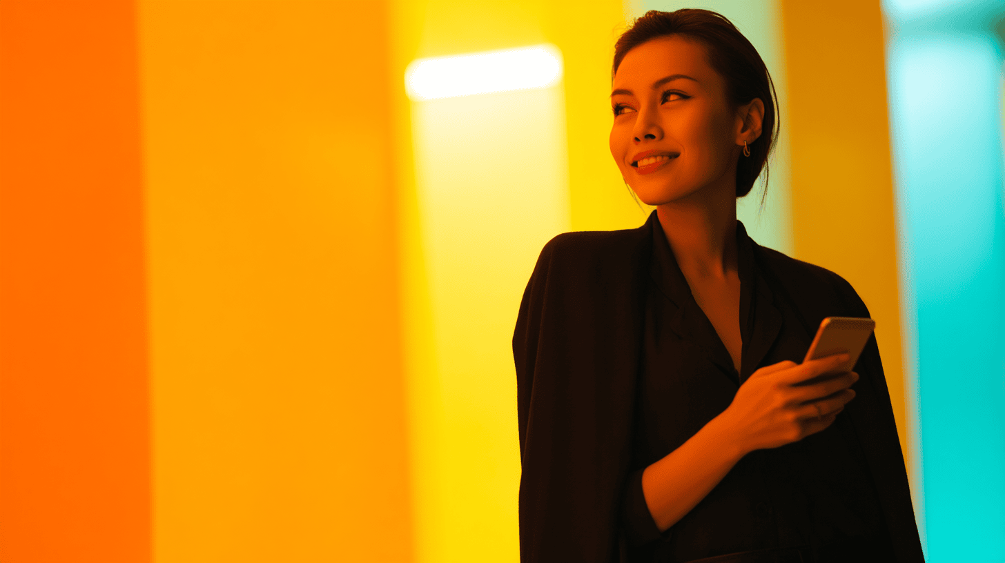 a woman in a black suit