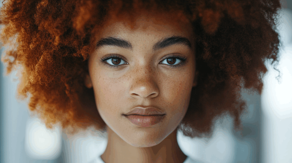 a close up of a woman