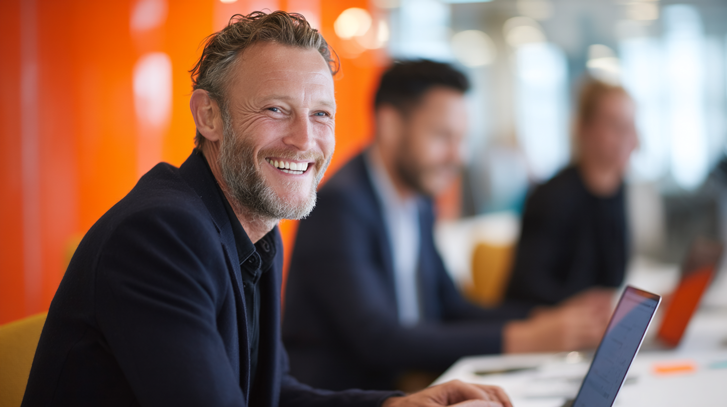 Business meeting in a modern office.