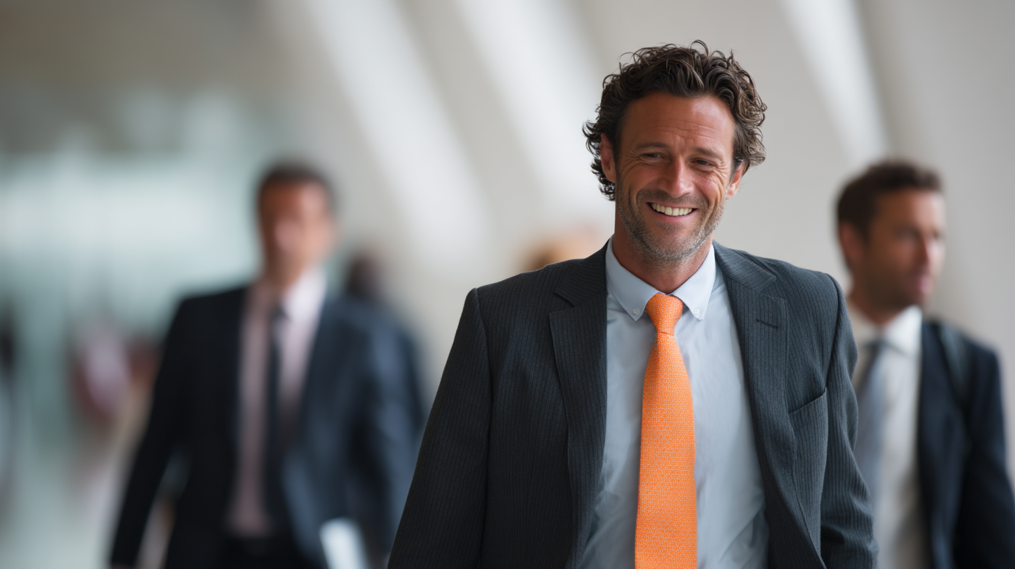 Business professionals walking in corridor.