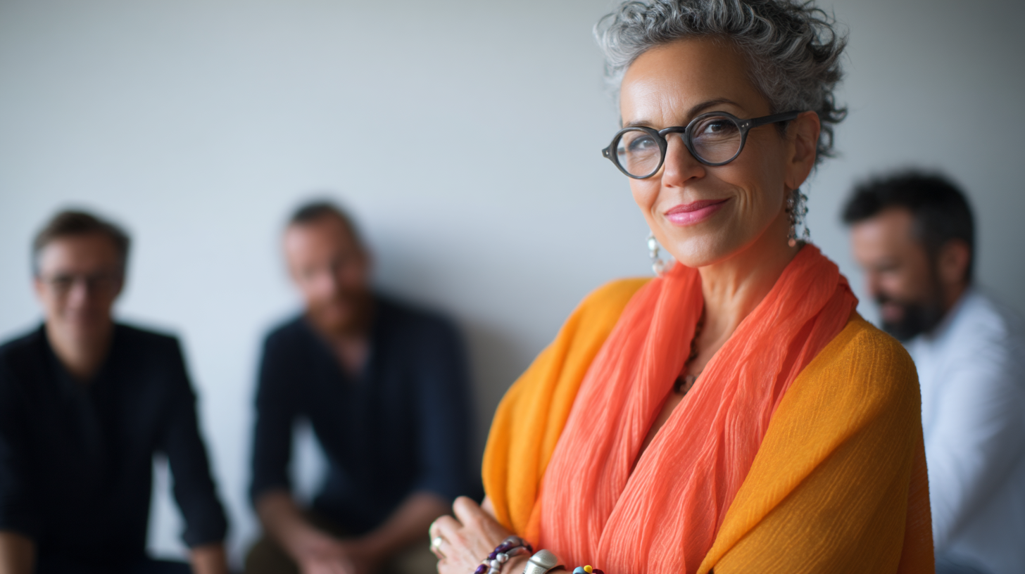 Group discussion with a focused participant.