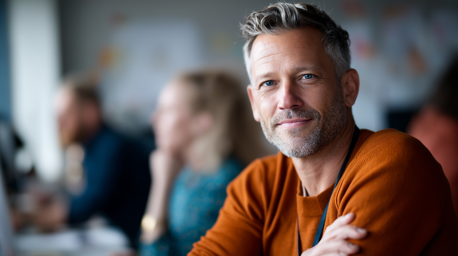 People engaged in a collaborative workspace.