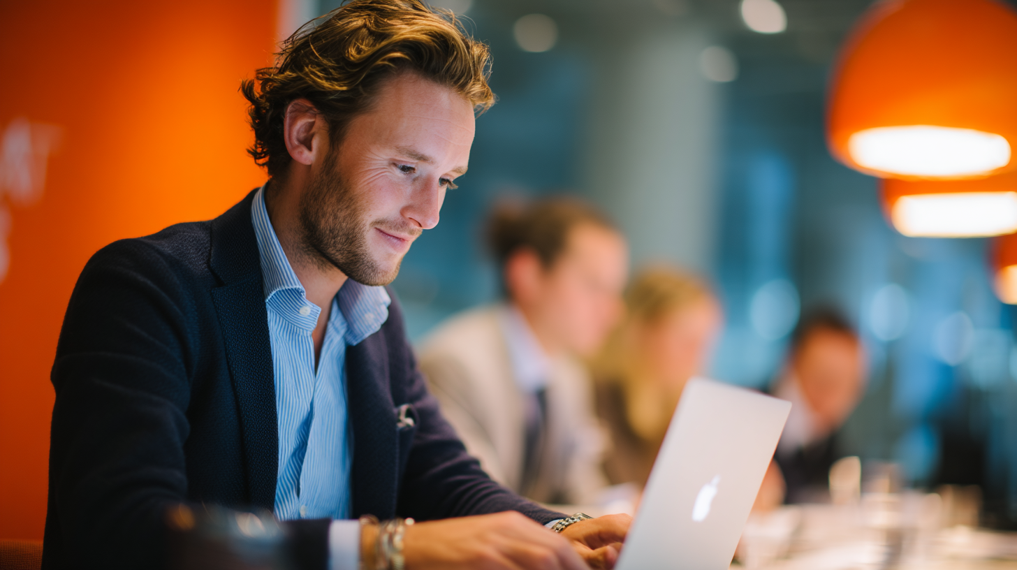 Business meeting with laptop and discussion.